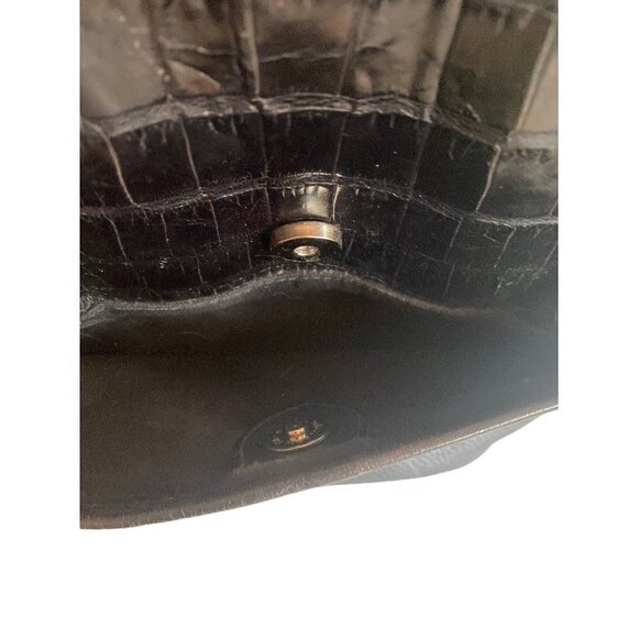 Brighton Black Leather Bucket Purse Bag Braided Handle Snap Close Heart Detail - Picture 8 of 8